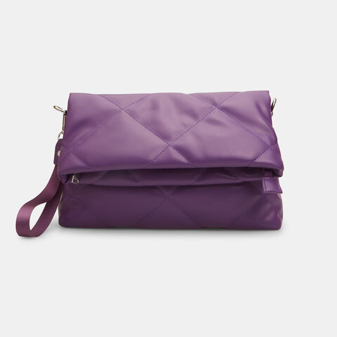 Bolso de mano de mujer efecto acolchado con correa de hombro de cadena , Multicolor Bolso de mano de mujer efecto acolchado con correa de hombro de cadena , Multicolor